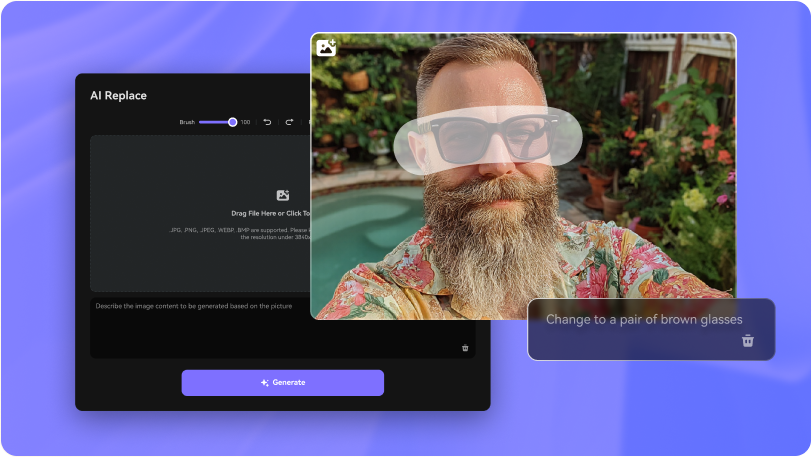 step2 upload your image and brush the area to change