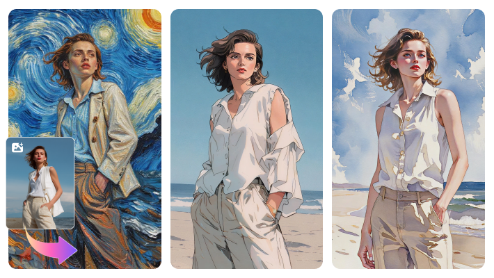 convert picture to oil painting online with media.io