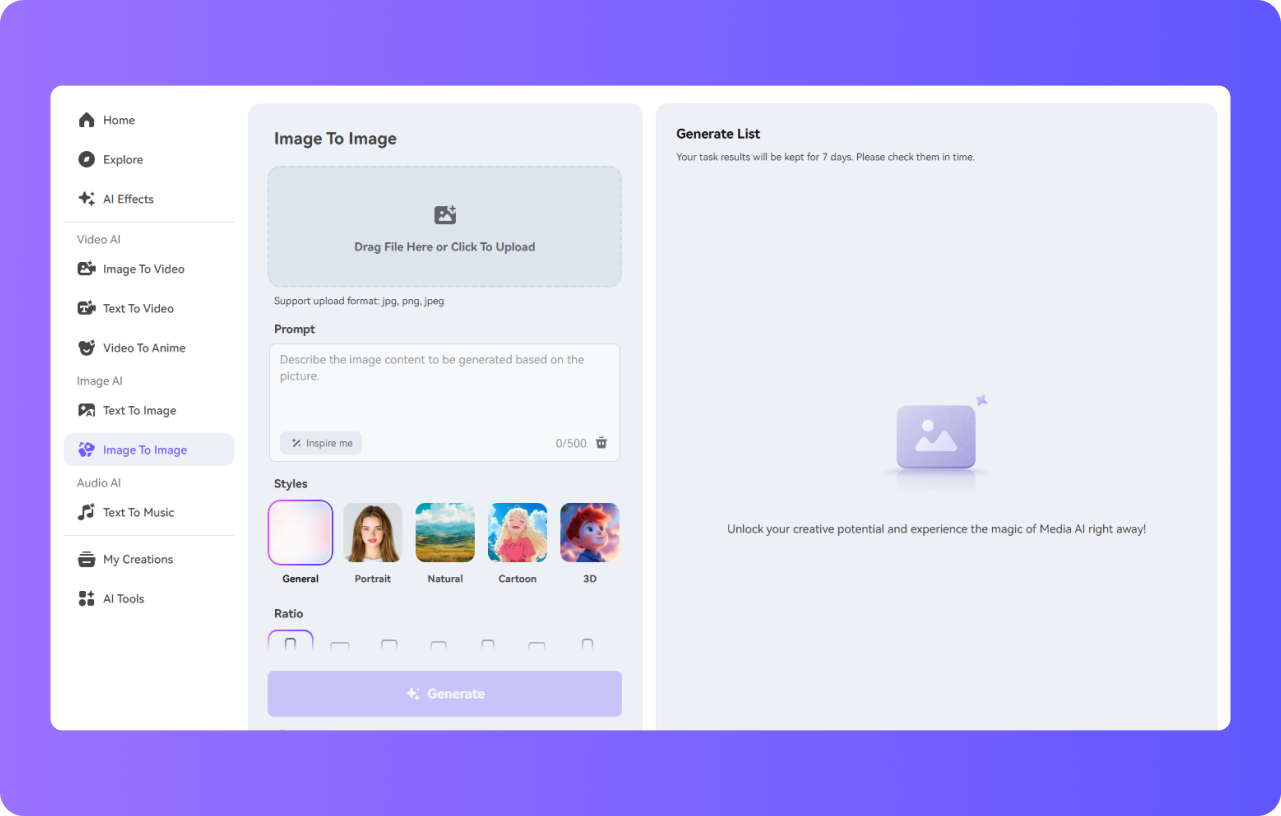 navigate to the sketch to image tool