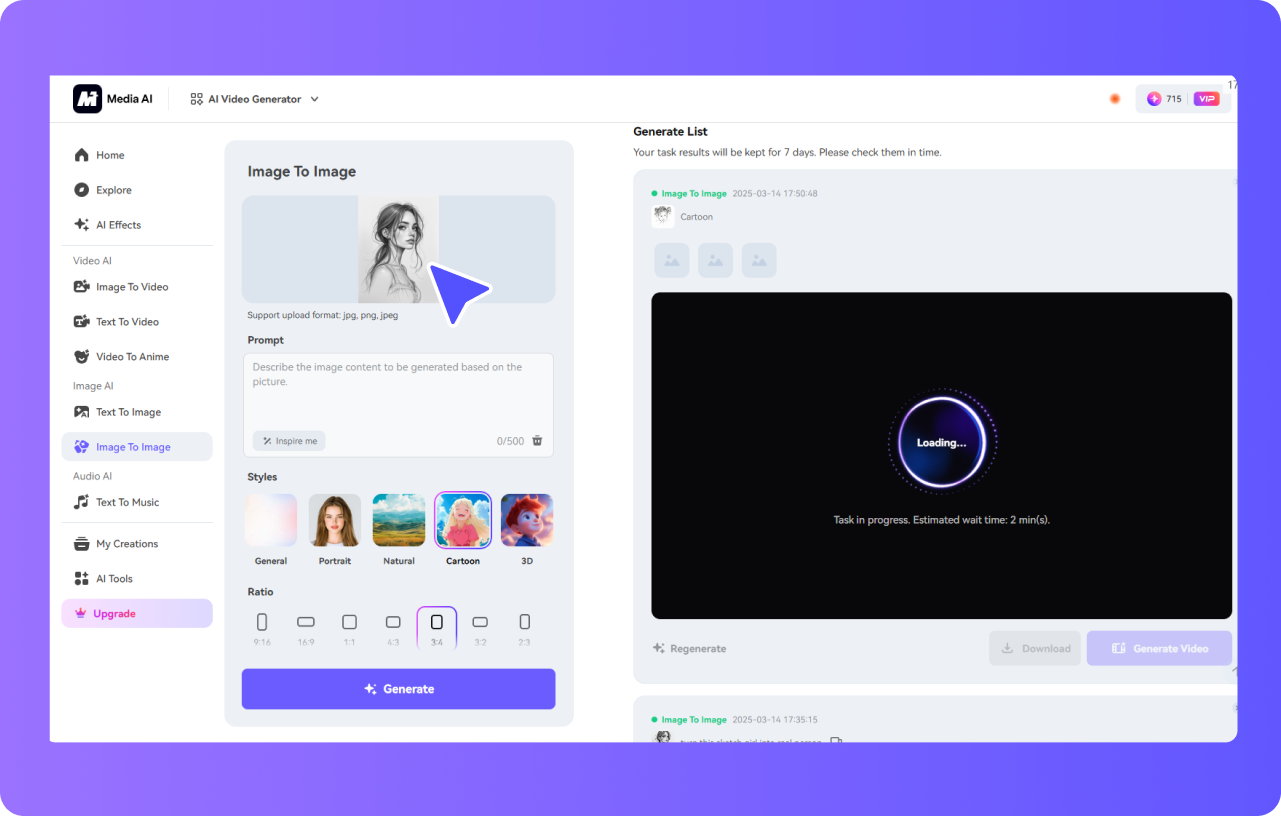 pick style before generation