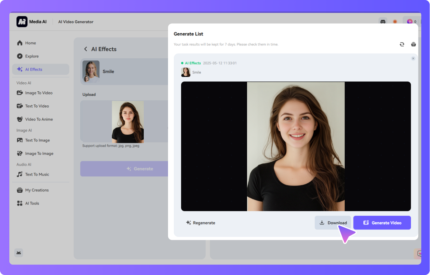AI processing and download